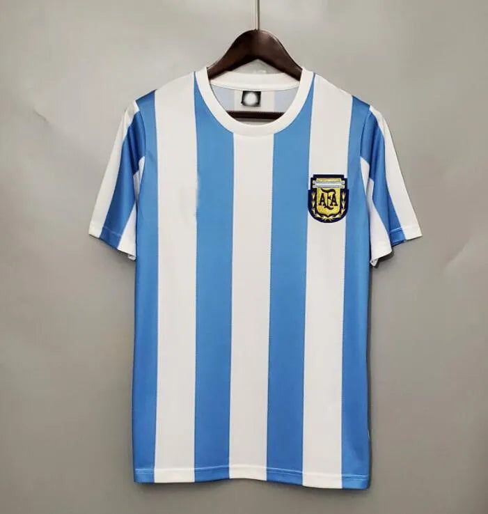 CAMISETA Local SELECCION ARGENTINA 1986 con Numero / Replica Football Soccer ARGENTINA Jersey Shirt With Number 10 ( FREE SHIPPING )