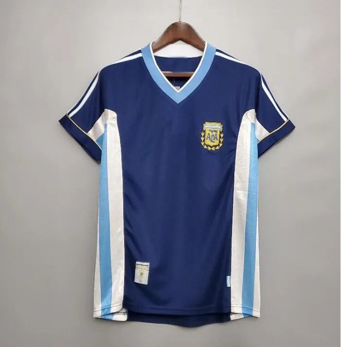 CAMISETA Visitante SELECCION ARGENTINA 1998 con Numero / Replica Football Soccer ARGENTINA Jersey Shirt With Number 10 ( FREE SHIPPING )