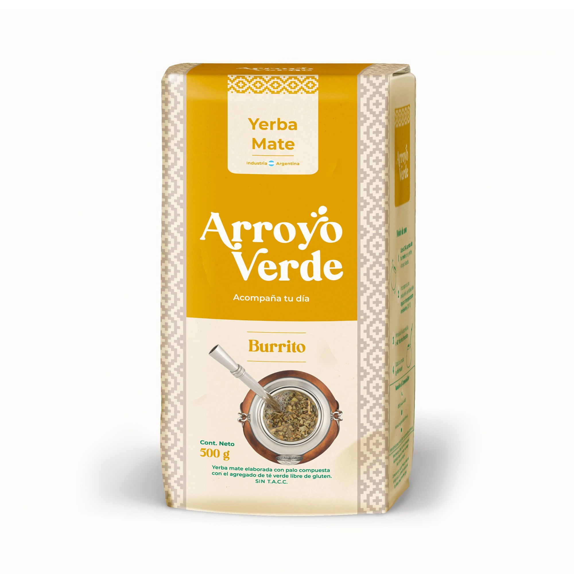 Yerba Mate con Burrito ARROYO VERDE - ( 500gr 1.1 Lb) San Telmo Market, Argentine Grocery & Restaurant, We Ship All Over USA and CANADA
