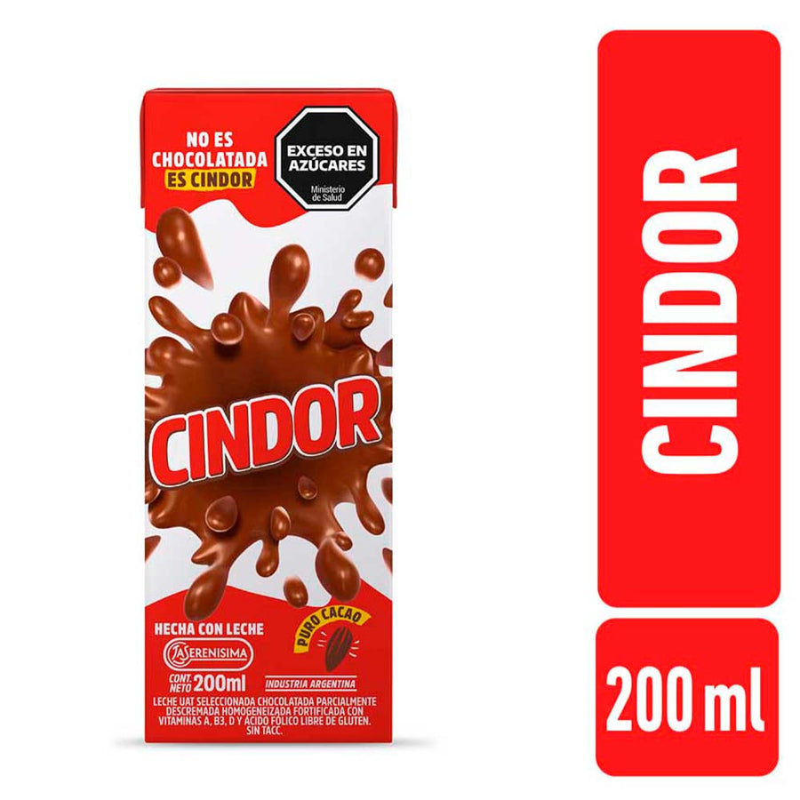 Leche Chocolatada Puro Cacao / Milk Cocoa - CINDOR ( 200 ml - 6.7 fl oz) San Telmo Market, Argentine Grocery & Restaurant, We Ship All Over USA and CANADA