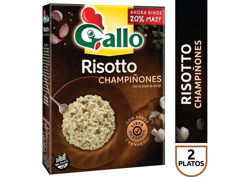 Arroz Risotto Hongos / Mushroom Risotto rice GALLO GLUTEN FREE- ( 240 Gr 8.46Oz) San Telmo Market, Argentine Grocery & Restaurant, We Ship All Over USA and CANADA