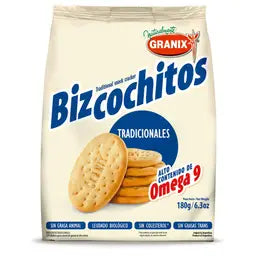 Bizcochitos de Grasa Saladas / Salty Biscuits GRANIX  - ( 200gr 7.05 Oz) San Telmo Market, Argentine Grocery & Restaurant, We Ship All Over USA and CANADA