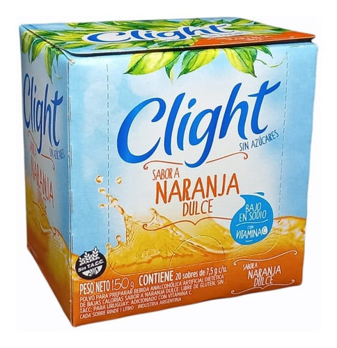 Jugo en Polvo sabor Naranja dulce / sweet orange Drink CLIGHT - (20 sobres / 20 sachets) San Telmo Market, Argentine Grocery & Restaurant, We Ship All Over USA and CANADA
