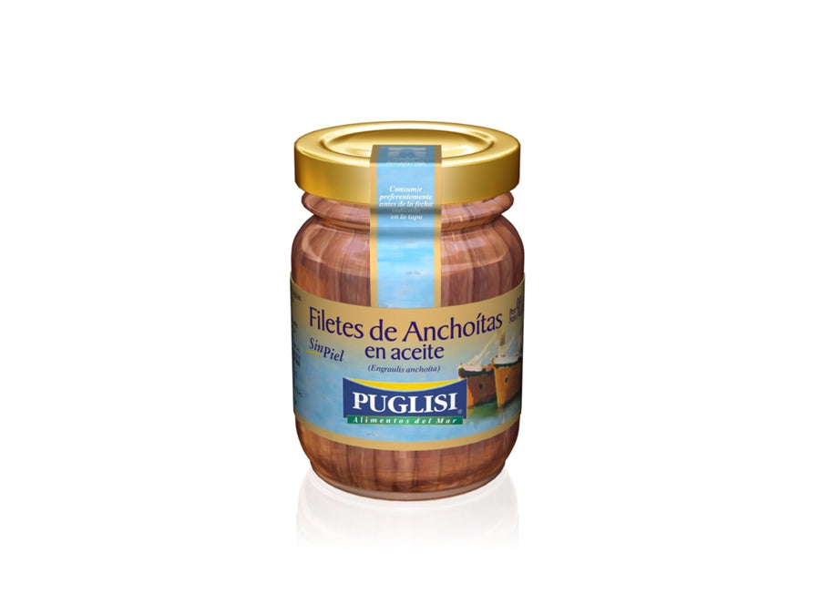 Anchoa filet en aceite 90gr / Anchovies fillet in oil  PUGLISI (90gr. - 3.17Oz.) San Telmo Market, Argentine Grocery & Restaurant, We Ship All Over USA and CANADA