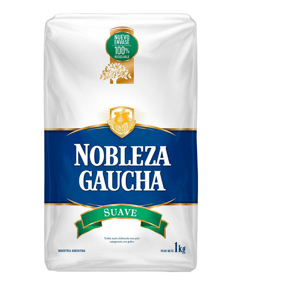 Yerba Mate  Suave NOBLEZA GAUCHA - ( 1 kg 2.2 Lb) San Telmo Market, Argentine Grocery & Restaurant, We Ship All Over USA and CANADA
