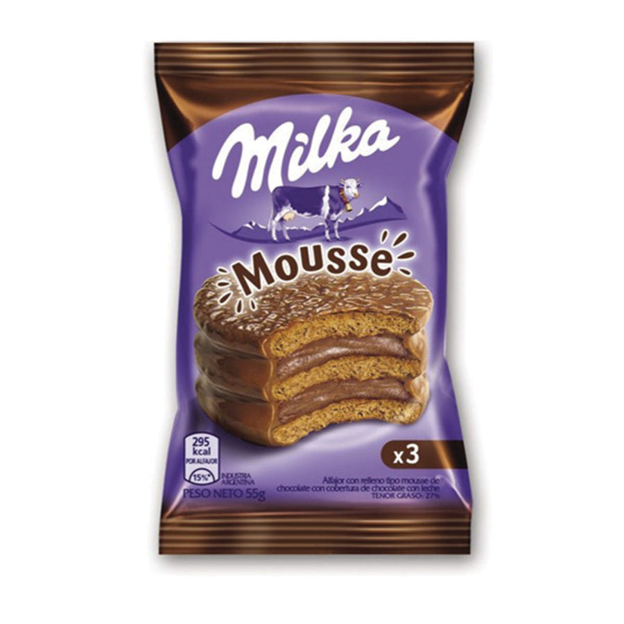 Alfajor de Chocolate Mousse / Mousse Chocolate Alfajor MILKA - (55 gr - 2 Oz) San Telmo Market, Argentine Grocery & Restaurant, We Ship All Over USA and CANADA