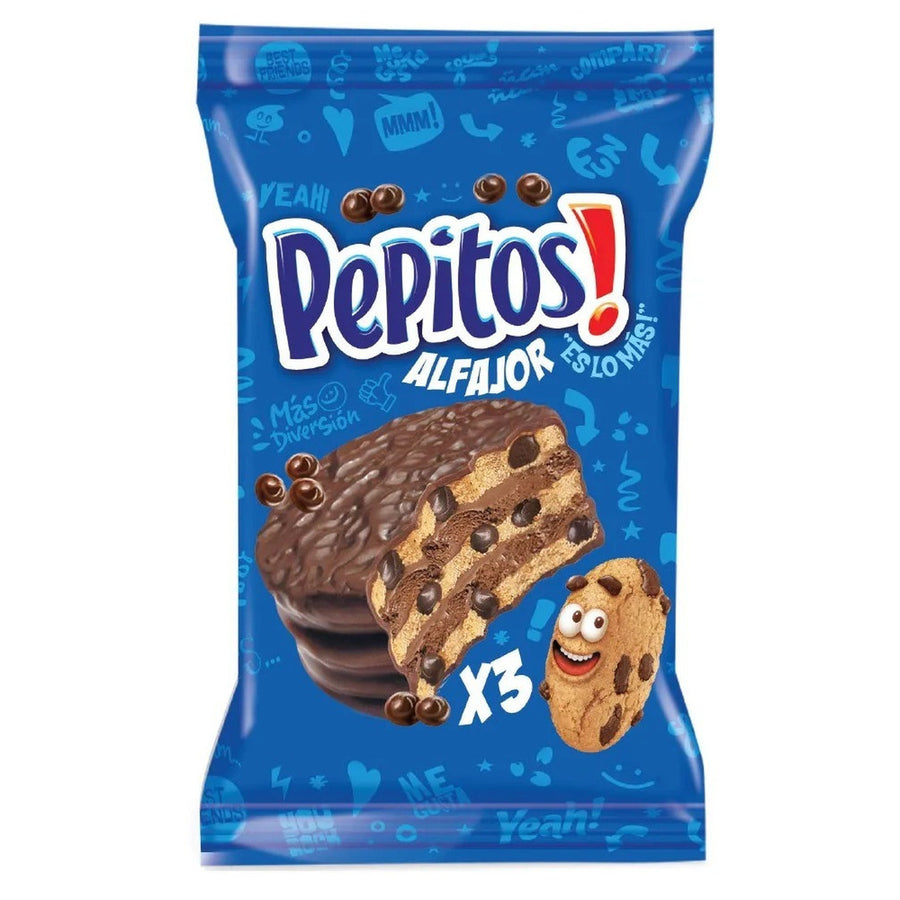Alfajor de Chocolate Triple / Tri layer Chocolate Alfajor PEPITOS - (57 gr - 2.01 Oz) San Telmo Market, Argentine Grocery & Restaurant, We Ship All Over USA and CANADA