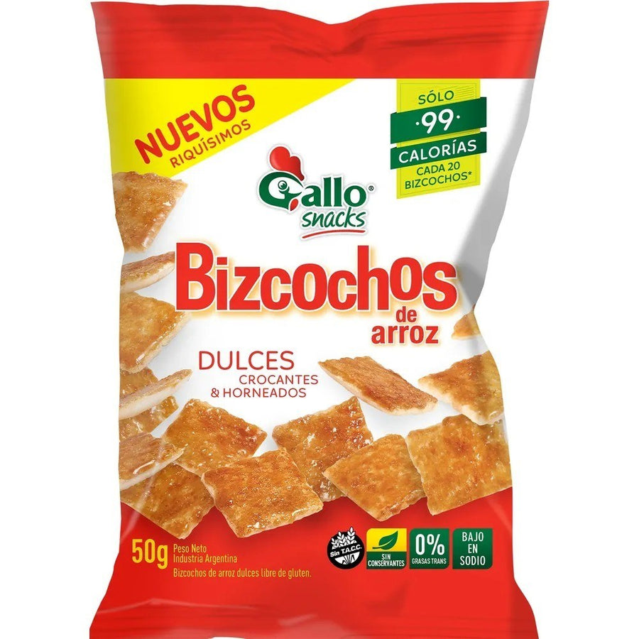 Bizcochitos de Arroz Dulce / Sweet Rice Biscuits GALLO  (50 Gr 1.76 Oz) San Telmo Market, Argentine Grocery & Restaurant, We Ship All Over USA and CANADA