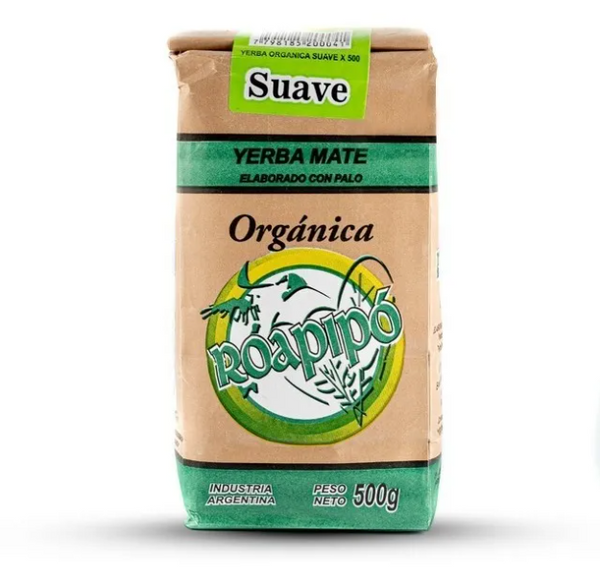 Yerba Mate Suave  ROAPIPO Organica - (500 gr 1.1 Lb) San Telmo Market, Argentine Grocery & Restaurant, We Ship All Over USA and CANADA