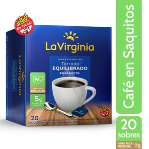 Cafe en saquitos La Virginia torrado 20 u / Coffee in bags La Virginia roasted 20 u (Units x Case 10u) San Telmo Market, Argentine Grocery & Restaurant, We Ship All Over USA and CANADA