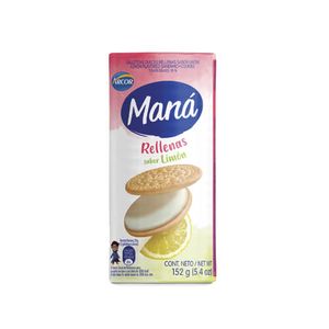 Galletitas Mana relleno limon 165 gr / Mana cookies filled with lemon 165 gr (Units x Case 36u) San Telmo Market, Argentine Grocery & Restaurant, We Ship All Over USA and CANADA
