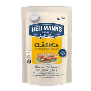 Mayonesa HELLMANNS aceite 100% girasol doy pack 475 gr / HELLMANNS mayonnaise 100% sunflower oil I pack 475 gr (Units x Case 15u) San Telmo Market, Argentine Grocery & Restaurant, We Ship All Over USA and CANADA