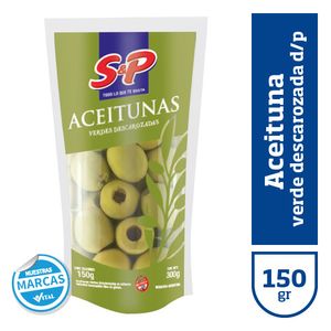 Aceituna verde S&P descarozada doy pack 180 gr / Pitted S&P green olives I pack 180 gr (Units x Case 12u) San Telmo Market, Argentine Grocery & Restaurant, We Ship All Over USA and CANADA