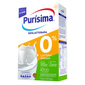 Leche polvo  desc/deslact. / Milk powder dec/delact. PURISIMA (400 gr - 14.11 Oz) UNIDADES x CAJA 12San Telmo Market, tu mercado mayorista argentino con envio a todo el mundo