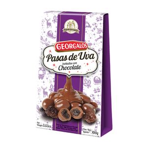 Pasas de uva Georgalos con chocolate estuche 100 gr / Georgalos raisins with chocolate case 100 gr