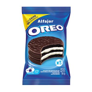 Alfajor  triple ne o con cacao / Alfajor triple ne or with cocoa OREO (56 gr - 1.98 Oz) UNIDADES x CAJA 36San Telmo Market, tu mercado mayorista argentino con envio a todo el mundo