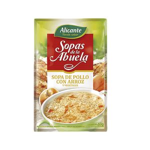 Sopa  de pollo con arroz y vegetales / Chicken soup with rice and vegetables ALICANTE (63 gr - 2.22 Oz)