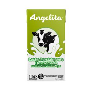 Leche larga vida  parcialmente descremada tetrabrik / Tetrabrik partially skimmed long-life milk ANGELITA (1 lt - .04 Oz) UNIDADES x CAJA 12San Telmo Market, tu mercado mayorista argentino con envio a todo el mundo