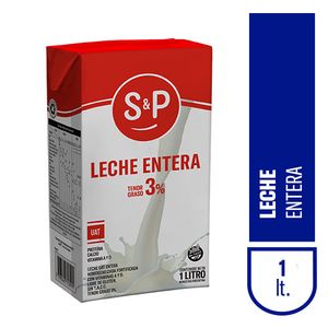 Leche larga vida  entera tetrabrik / Tetrabrik whole long life milk S&P (1 lt - .04 Oz) UNIDADES x CAJA 12San Telmo Market, tu mercado mayorista argentino con envio a todo el mundo