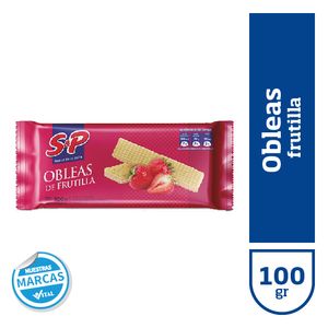 Obleas  frutilla / Strawberry wafers S&P (100 gr - 3.53 Oz)