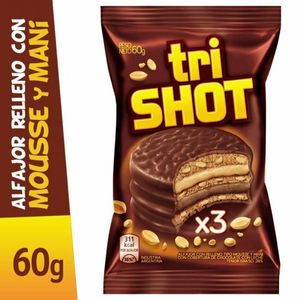 Alfajor  triple / Triple alfajor TRISHOT (60 gr - 2.12 Oz) UNIDADES x CAJA 36San Telmo Market, tu mercado mayorista argentino con envio a todo el mundo