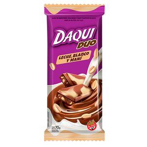 Chocolate  duo leches y mani / Chocolate duo milk and peanuts DAQUI (70 gr - 2.47 Oz)