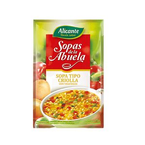 Sopa  tipo criolla con vegetales / Creole soup with vegetables ALICANTE (72 gr - 2.54 Oz) UNIDADES x CAJA 10San Telmo Market, tu mercado mayorista argentino con envio a todo el mundo