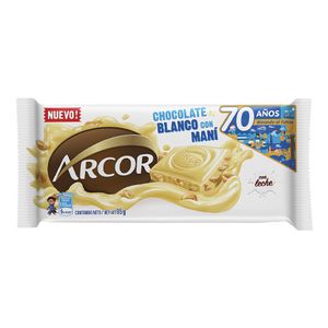 Chocolate Arcor blanco con mani 95/100 gr / Arcor white chocolate with peanuts 95/100 gr (Units x Case 14u) San Telmo Market, Argentine Grocery & Restaurant, We Ship All Over USA and CANADA