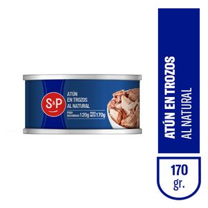 Atun  trozos al natural / Natural tuna pieces S&P (170 gr - 6. Oz)