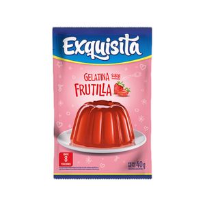 Gelatina Exquisita frutilla sobre 40 gr / Exquisite strawberry gelatin sachet 40 gr (Units x Case 15u) San Telmo Market, Argentine Grocery & Restaurant, We Ship All Over USA and CANADA