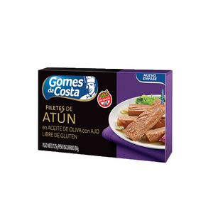 Atun Gomes Da Costa filete en oliva/ajo 125 gr / Gomes Da Costa tuna fillet in olive/garlic 125 gr (Units x Case 24u) San Telmo Market, Argentine Grocery & Restaurant, We Ship All Over USA and CANADA