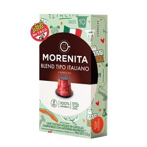 Capsulas La Morenita cafe blend italia nespresso 10 u / La Morenita coffee blend capsules italy nespresso 10 u (Units x Case 12u)