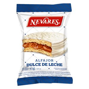 Alfajor  blanco x / white alfajor x NEVARES (45 gr - 1.59 Oz) UNIDADES x CAJA 40San Telmo Market, tu mercado mayorista argentino con envio a todo el mundo