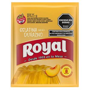 Gelatina  de durazno / peach jelly ROYAL (25 gr - .88 Oz) UNIDADES x CAJA 8San Telmo Market, tu mercado mayorista argentino con envio a todo el mundo