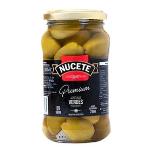 Aceitunas  verdes premium frasco / Premium green olives jar NUCETE (360 gr - 12.7 Oz)