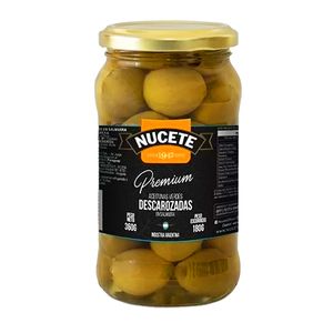 Aceitunas  verdes descarozadas premium / Premium pitted green olives NUCETE (360 gr - 12.7 Oz) UNIDADES x CAJA 24San Telmo Market, tu mercado mayorista argentino con envio a todo el mundo