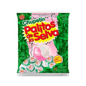 Chupetin Palitos De La Selva frutilla y vainillas / Chupetin Sticks De La Selva strawberry and vanilla GENÉRICO (432 gr - 15.24 Oz)