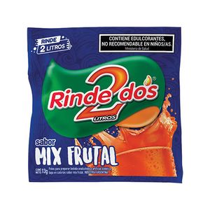 Jugo en polvo  mix frutal / Fruit mix powdered juice RINDE DOS (13 gr - .46 Oz)