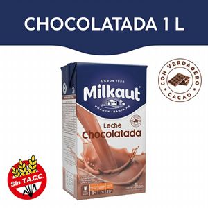 Leche chocolatada  tetrabrik / Tetrabrik chocolate milk MILKAUT (1 lt - .26 Gal)