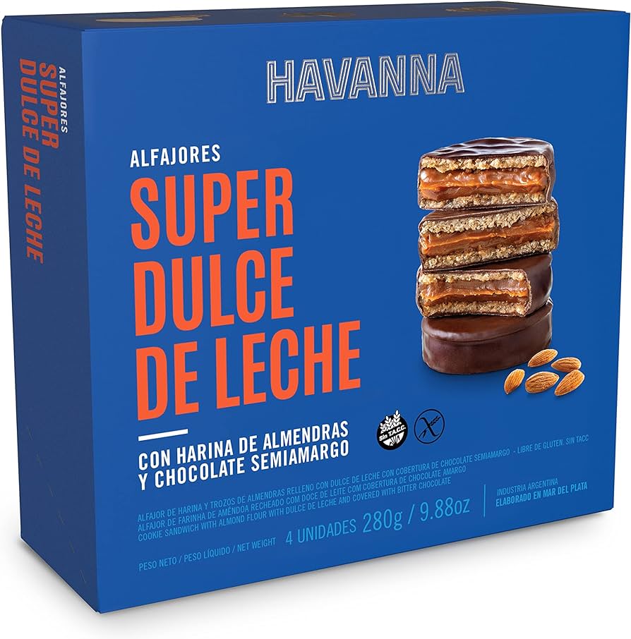 Alfajor Super Dulce de Leche con Harina de Almendras / Super Dulce de Leche Alfajores with Almond Flour x 9 units HAVANNA  (630 Gr - 22.22 Oz)