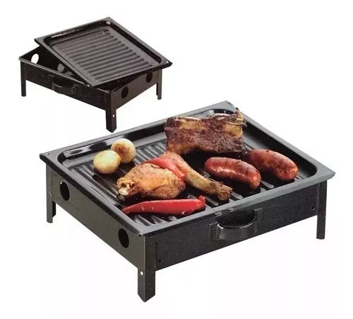 Parrilla Brasero de Mesa Enlozada Portatil Para Carbon o Lena /  Classic Argentinian BBQ Beef Temp Holder Kitchen Indoor