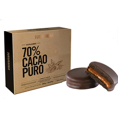 Alfajor 70% PURO CACAO x 9 un / 70% Pure Cocoa Alfajores x 9 units HAVANNA (585 Gr - 20.64 Oz) San Telmo Market, Argentine Grocery & Restaurant, We Ship All Over USA and CANADA