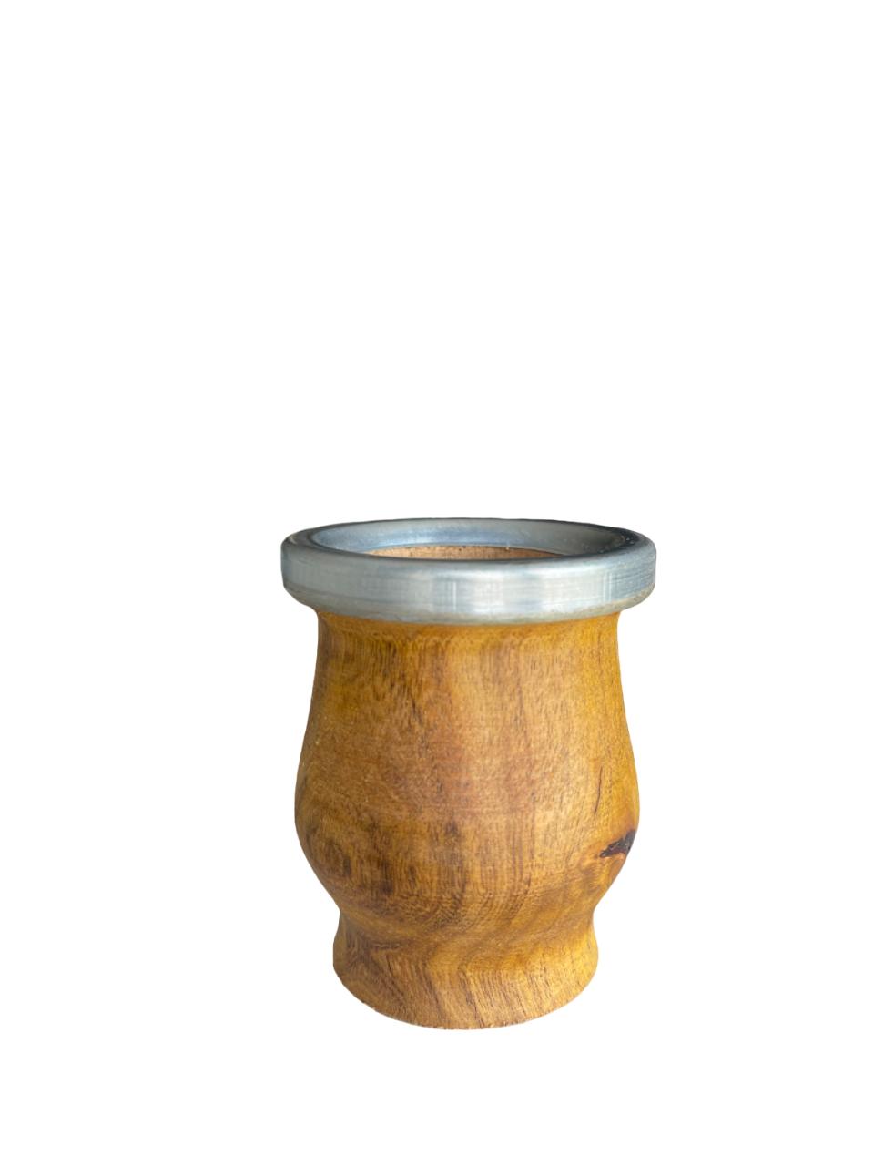 Mate Algarrobo  Camionero Aluminio  / Artisan Mate Cup Algarrobo Wood