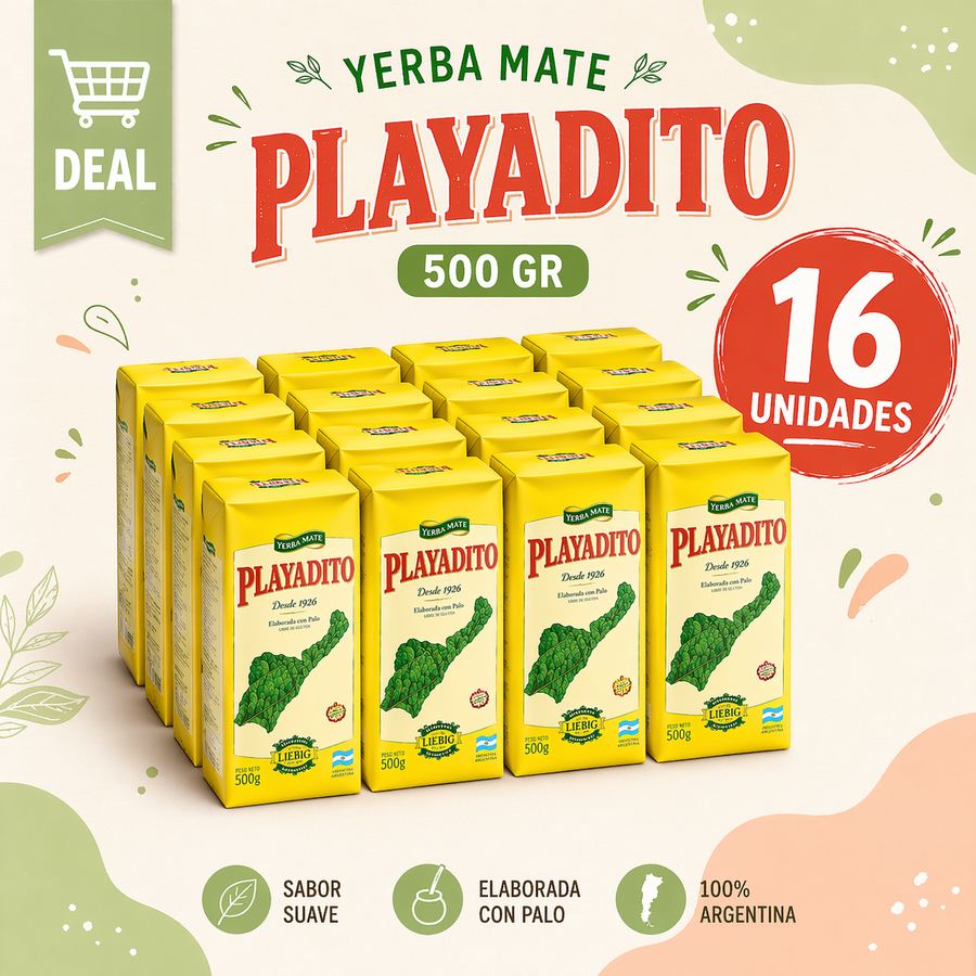DEAL 16 UNITS Yerba Mate Playadito FREE SHIPPING - Paquete 500 gr