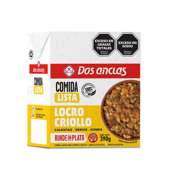 Locro Criollo Comida Lista / Ready Meal Argentine Locro  Gluten Free DOS ANCLAS  ( 390 gr / 13.7 OZ) San Telmo Market, Argentine Grocery & Restaurant, We Ship All Over USA and CANADA
