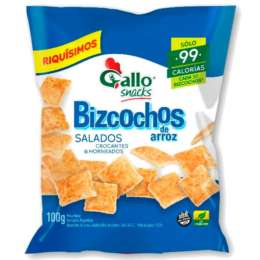 Bizcochitos de Arroz salados / Rice Biscuits Salty GALLO- (50 Gr 1.76 Oz) San Telmo Market, Argentine Grocery & Restaurant, We Ship All Over USA and CANADA