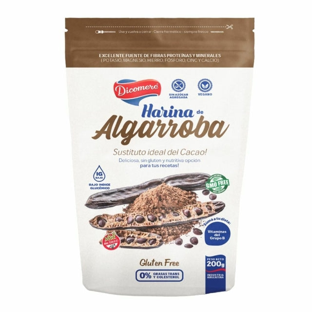 Harina de Algarroba - Carob Flour DIACOMERE - ( 200 gr 0.44 Lb ) San Telmo Market, Argentine Grocery & Restaurant, We Ship All Over USA and CANADA