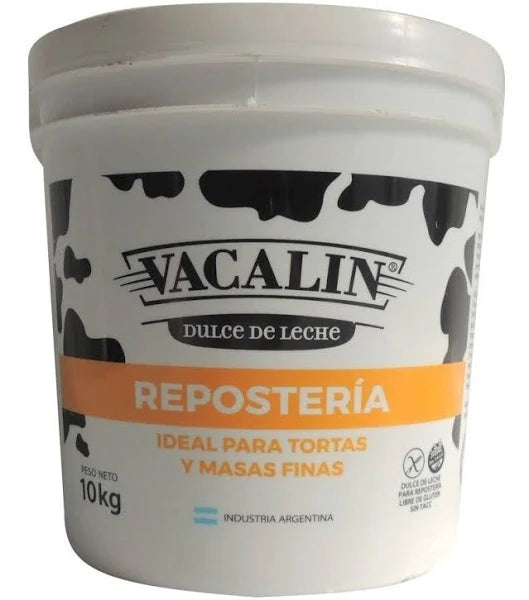 Dulce de Leche Repostero / Confectioner's Thicker Milk Confiture for Bakeries, Cakes and Pastry VACALIN (10 kg / 22 lb Plastic Bin)