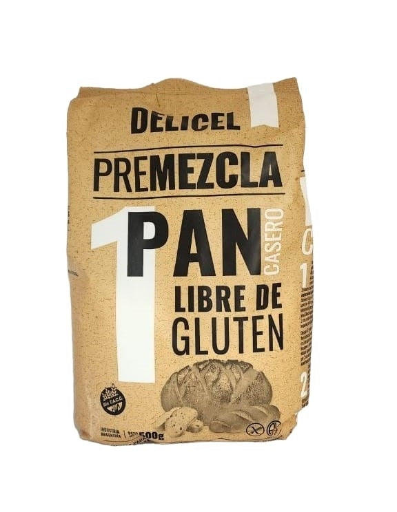 Pre Mezcla para Pan Blanco sin TACC / Gluten Free White Bred pre mix flour DELICEL ( 500gr. - 17.63Oz) San Telmo Market, Argentine Grocery & Restaurant, We Ship All Over USA and CANADA