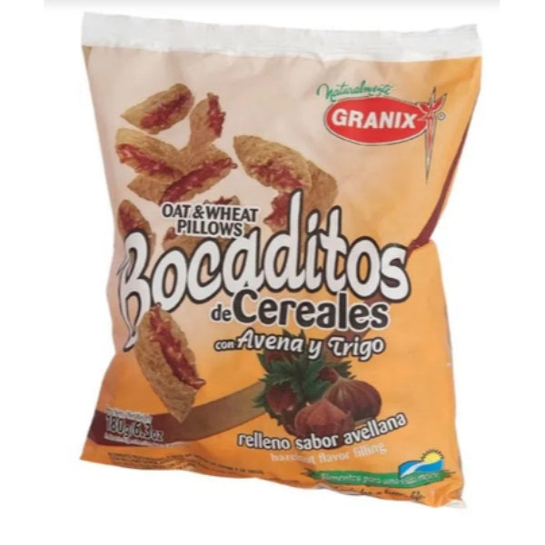 Bocaditos de cereales con pasta de Avellana - Cereal Pillows filled with Hazelnut Flavor (180Gr - 6.3Oz) San Telmo Market, Argentine Grocery & Restaurant, We Ship All Over USA and CANADA